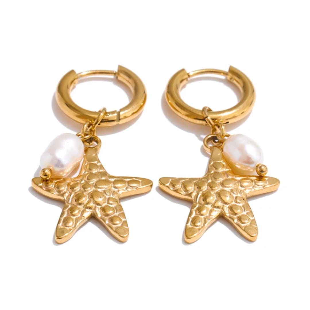 Starfish Pearl Earrings