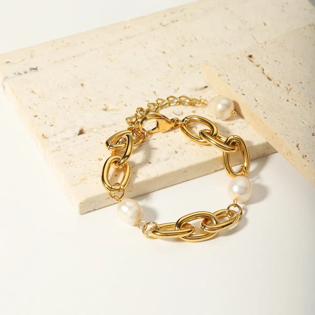 Baroque Pearls Chain Bracelet