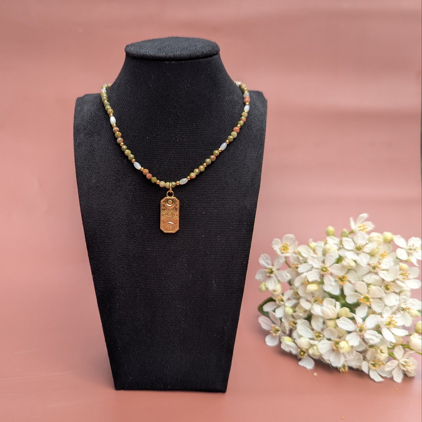Nami Beaded Unakite Necklace
