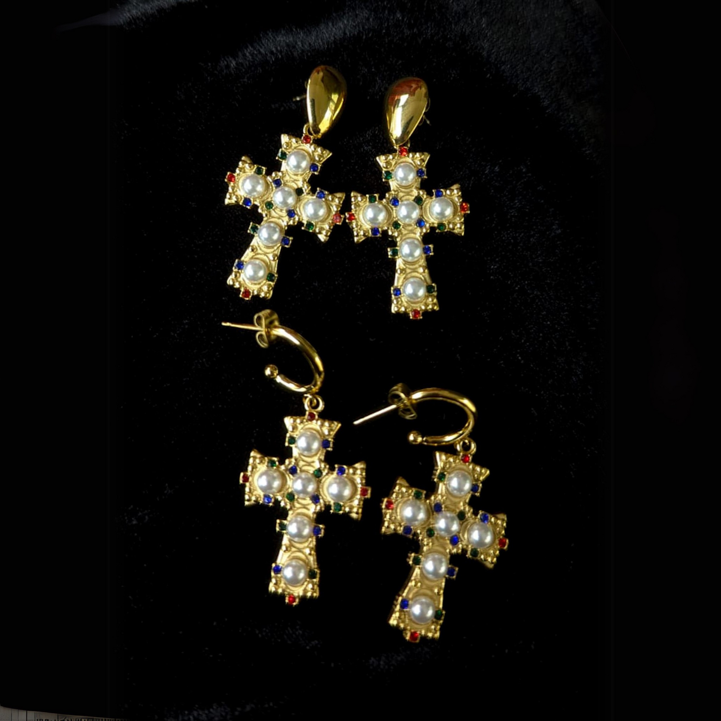 Vintage Cross Earrings