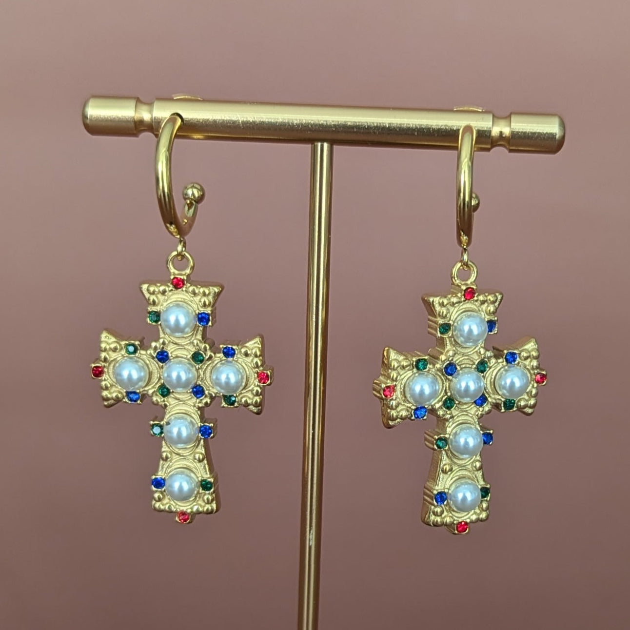Vintage Cross Earrings