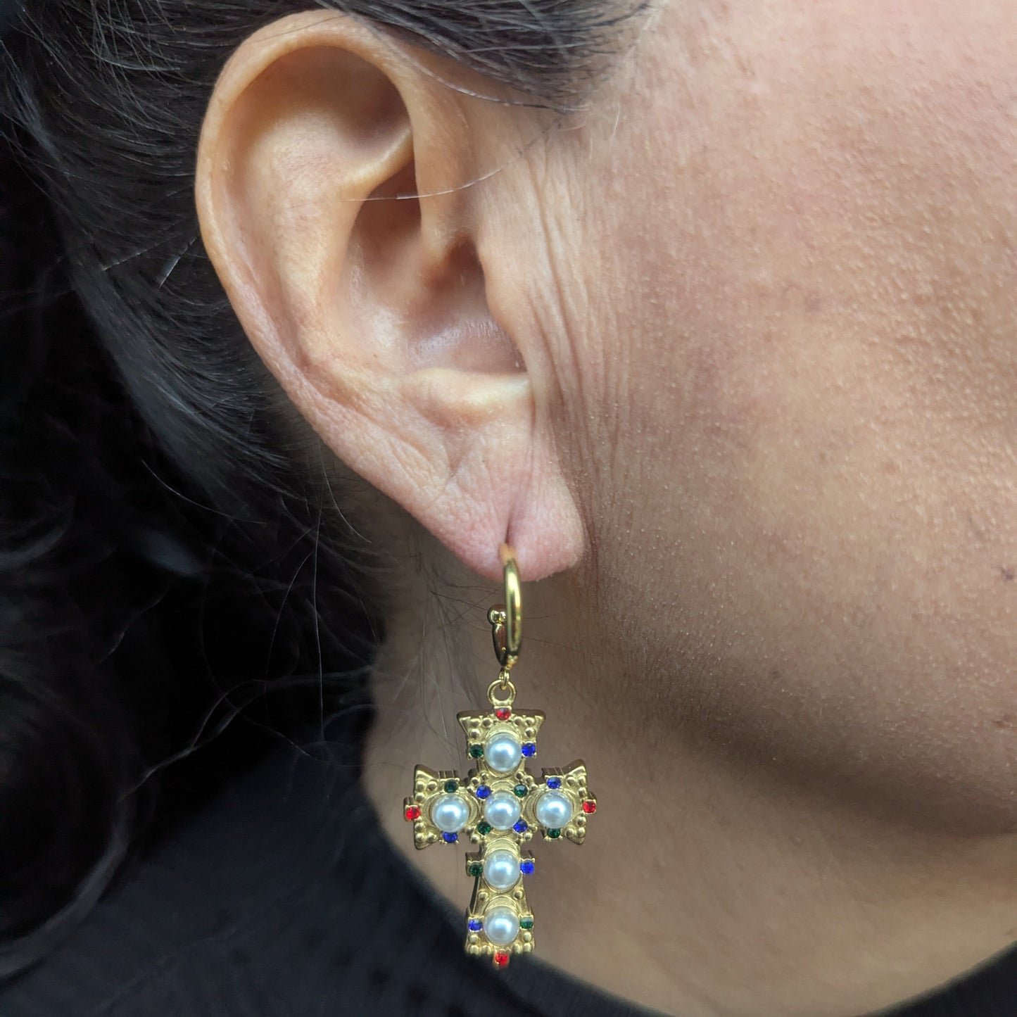 Vintage Cross Earrings