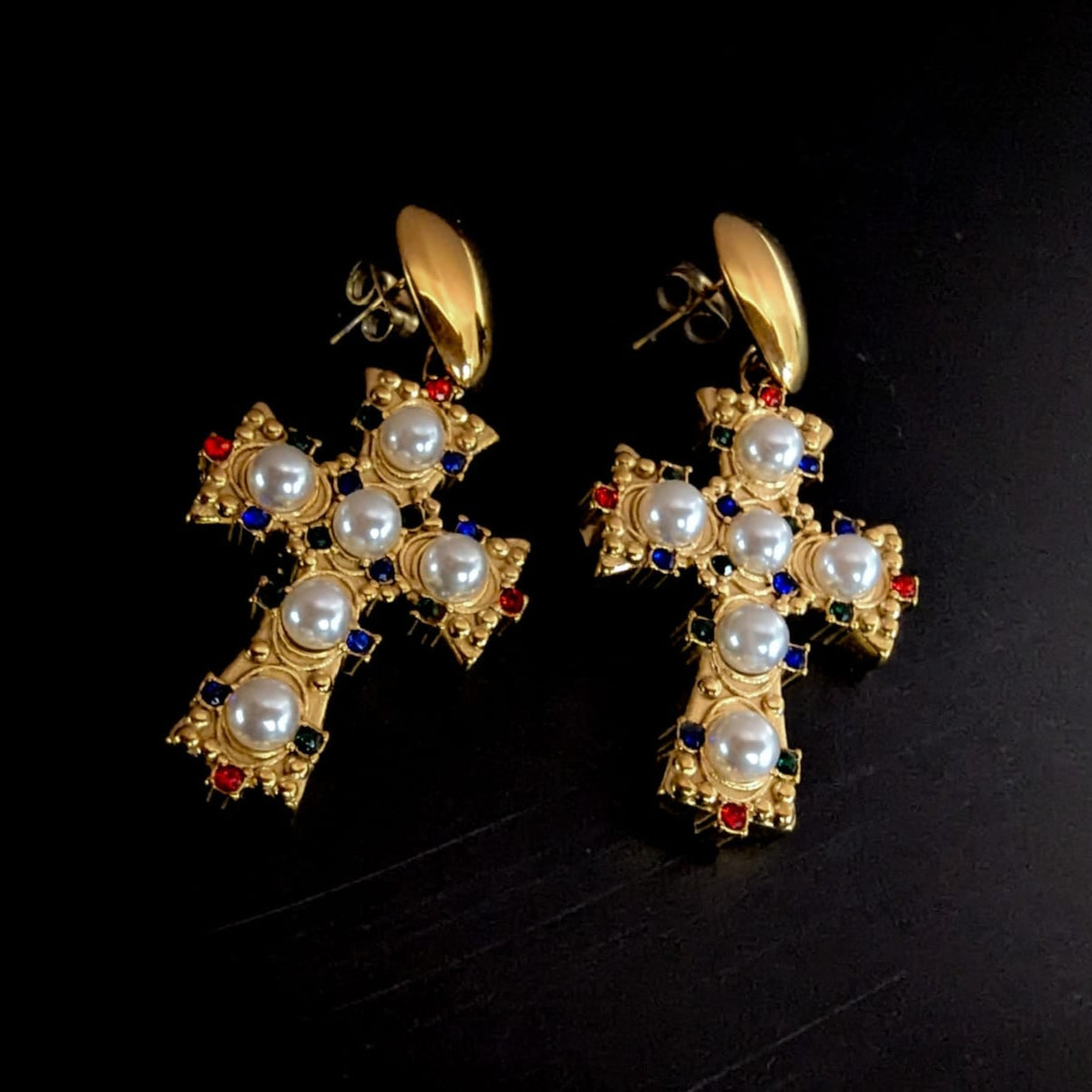 Vintage Cross Earrings