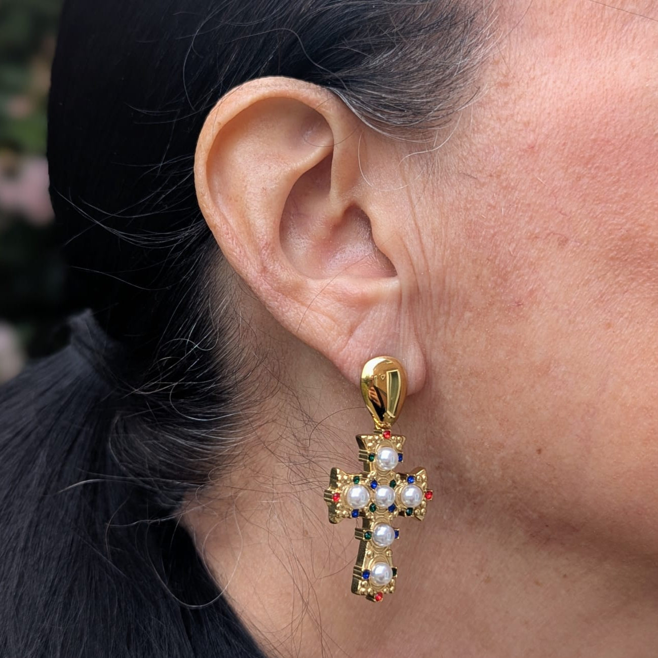 Vintage Cross Earrings