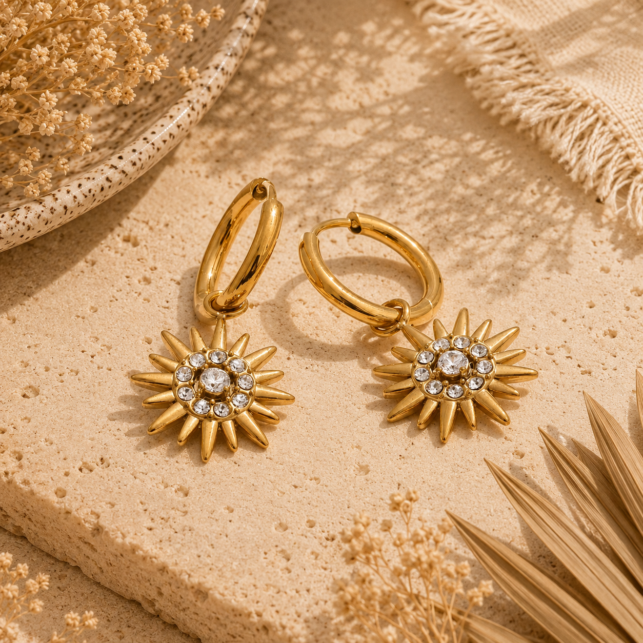 Crystal Sun Earrings