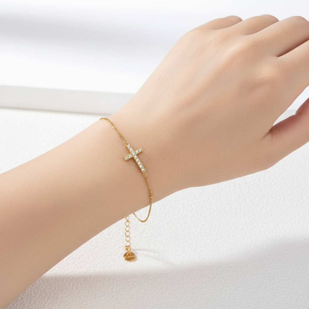 Dainty Crucifix Bracelet