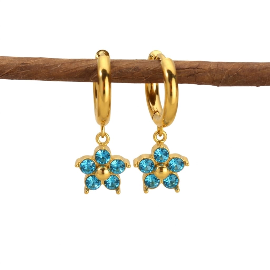 Crystal Flower Earrings (6 colours available)