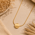 Round Disc Pendant Necklace