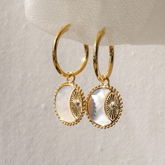 Enamel Moon Earrings