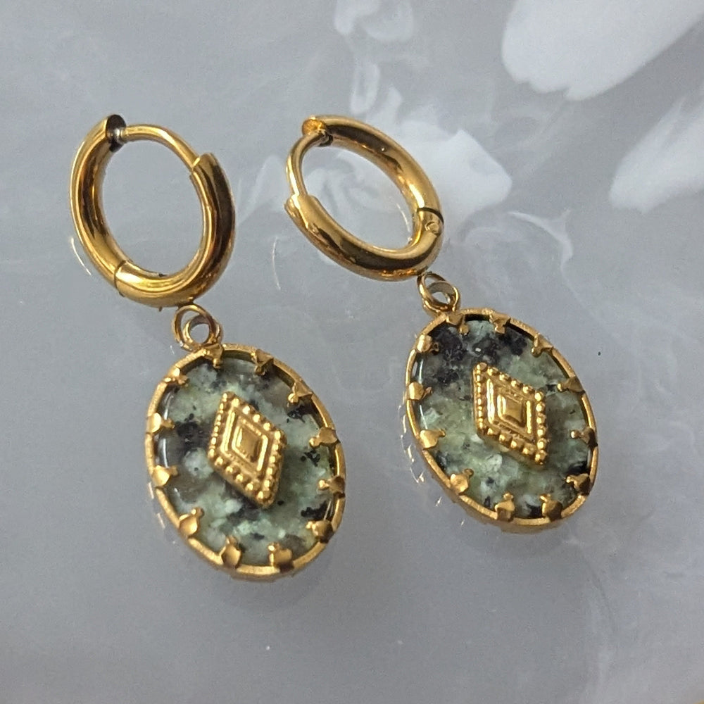African Turquoise Earrings