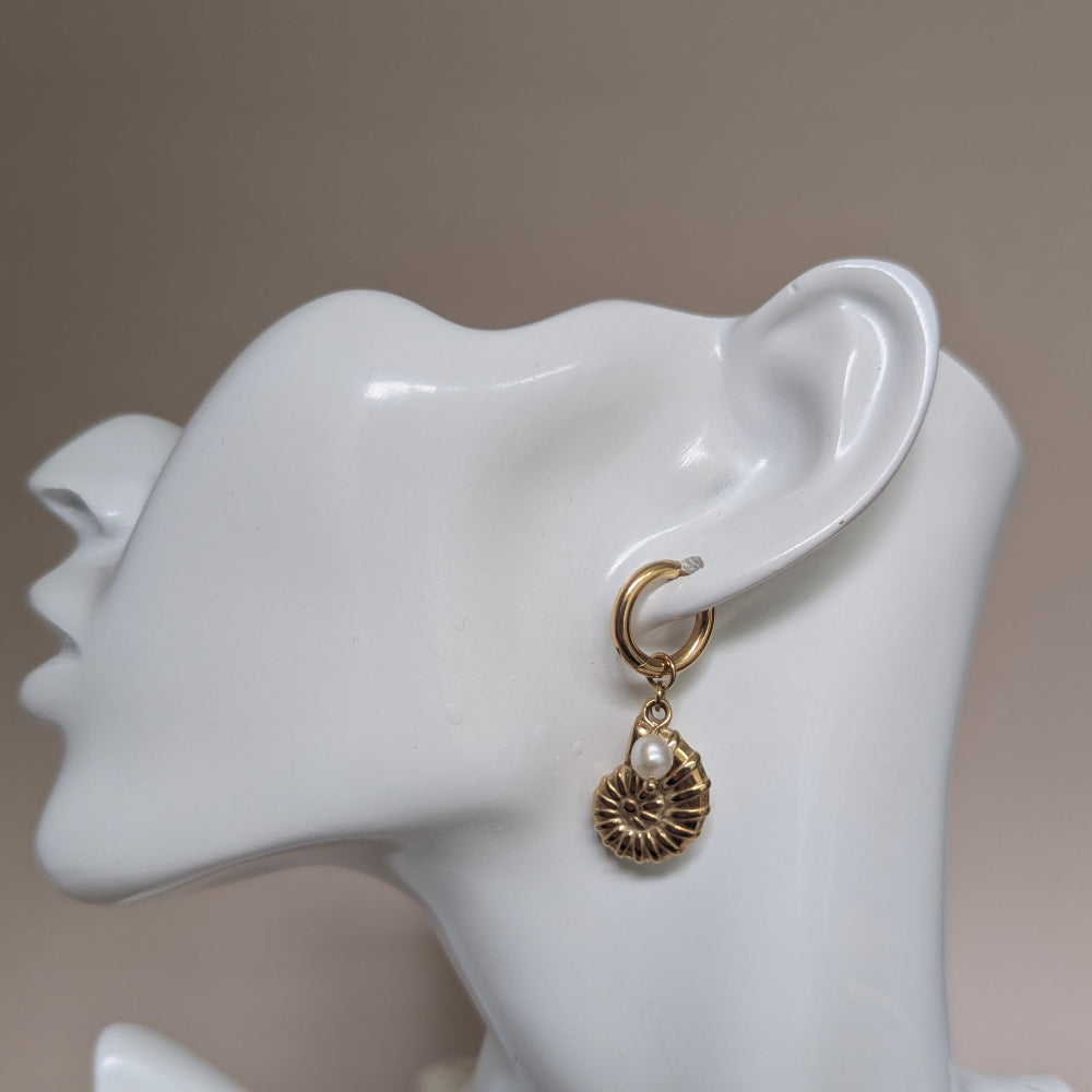 Ammonite Shell Earrings