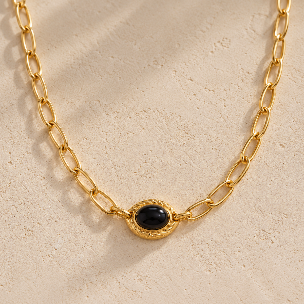 Paperclip Stone Necklace
