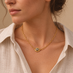 Paperclip Stone Necklace