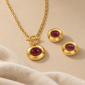 Brownstone Necklace & Earrings Set