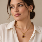 Brownstone Necklace & Earrings Set