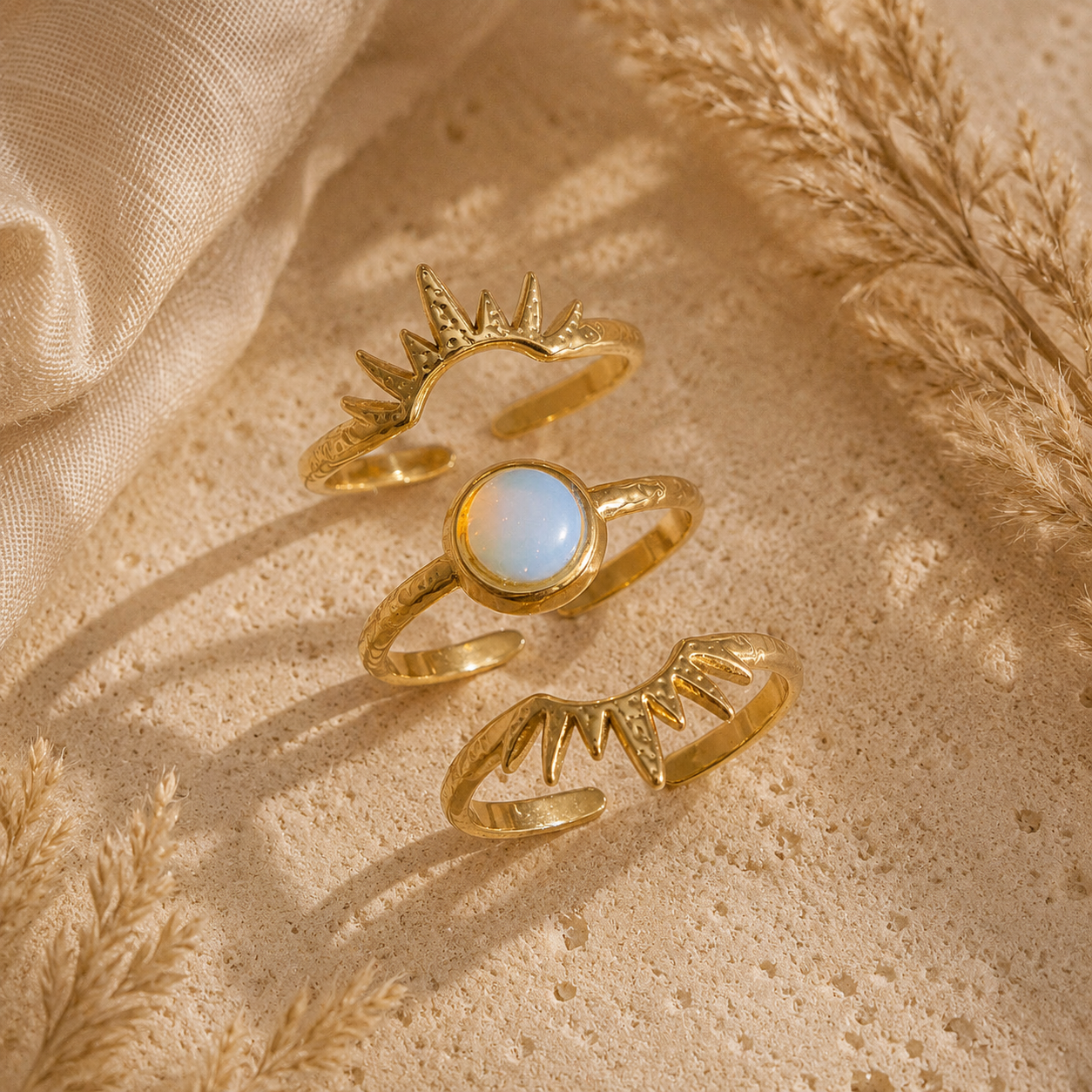 Stacked Adjustable Sun Ring