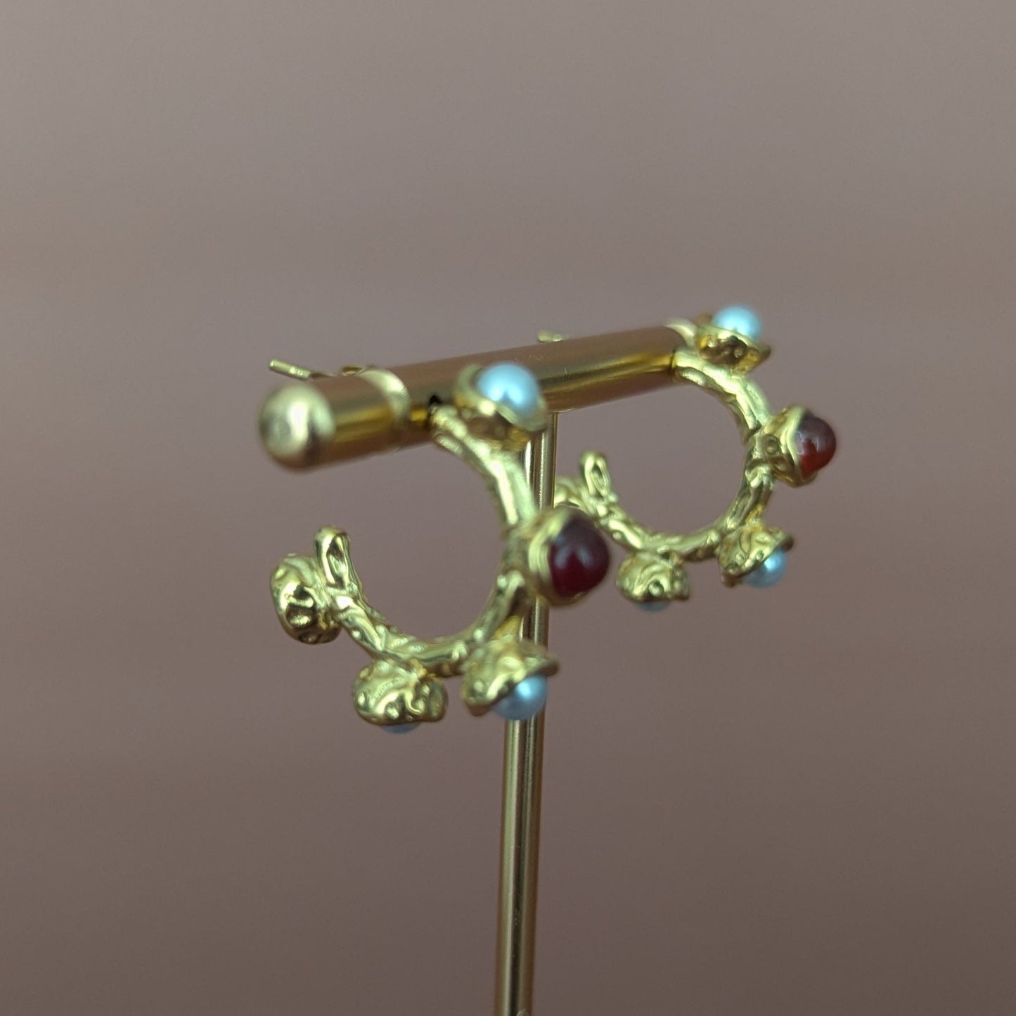 Five Stone Hoop Earrings