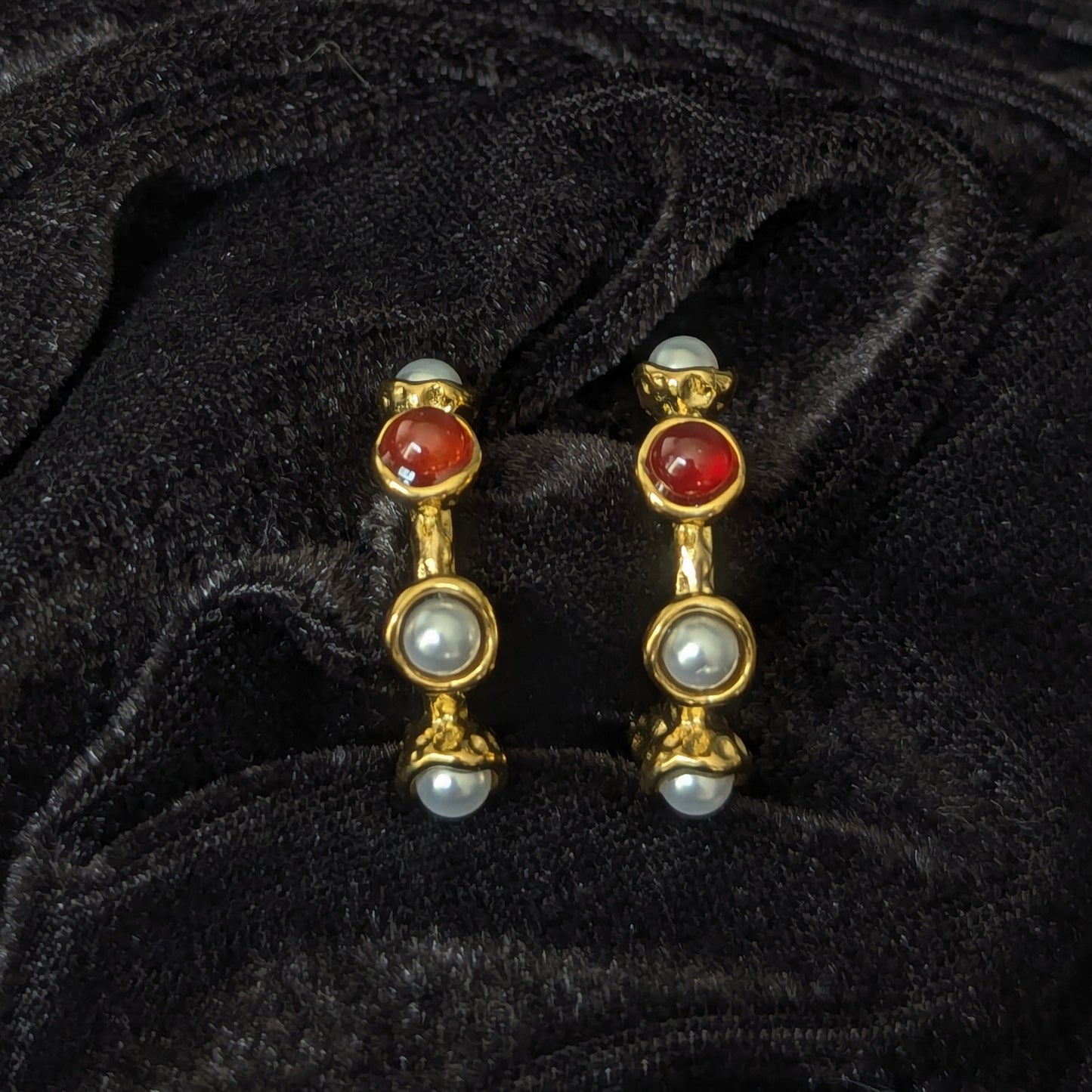 Five Stone Hoop Earrings