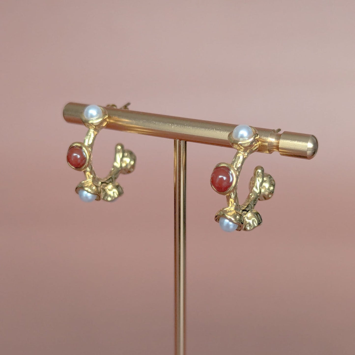 Five Stone Hoop Earrings