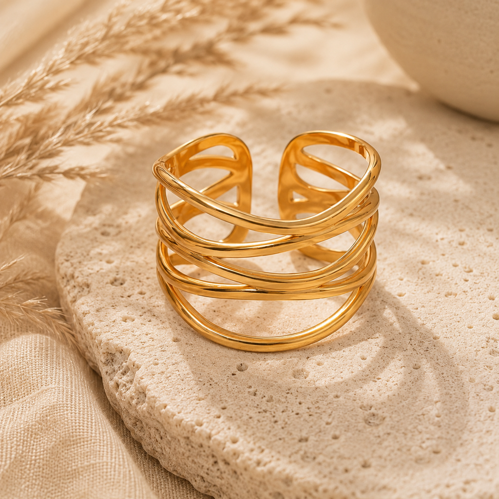 Geometric Loops Adjustable Ring