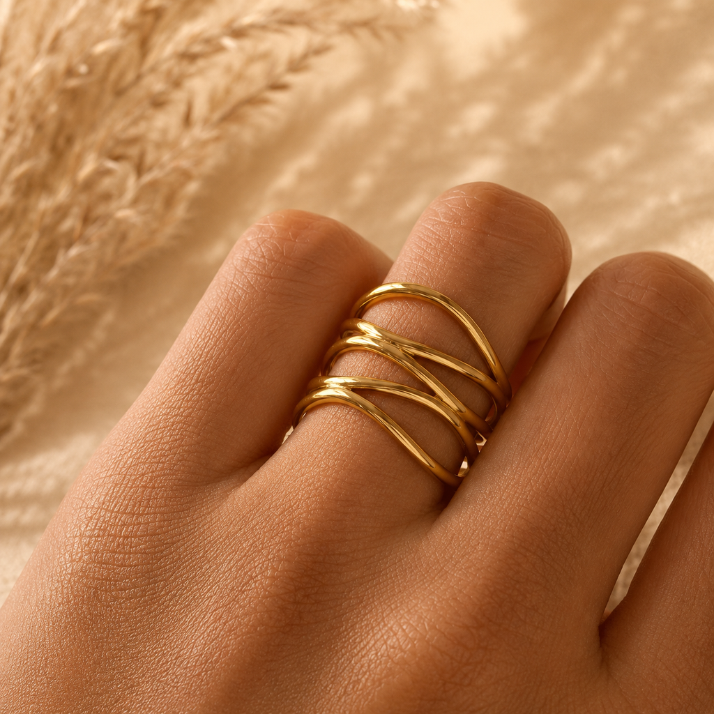Geometric Loops Adjustable Ring