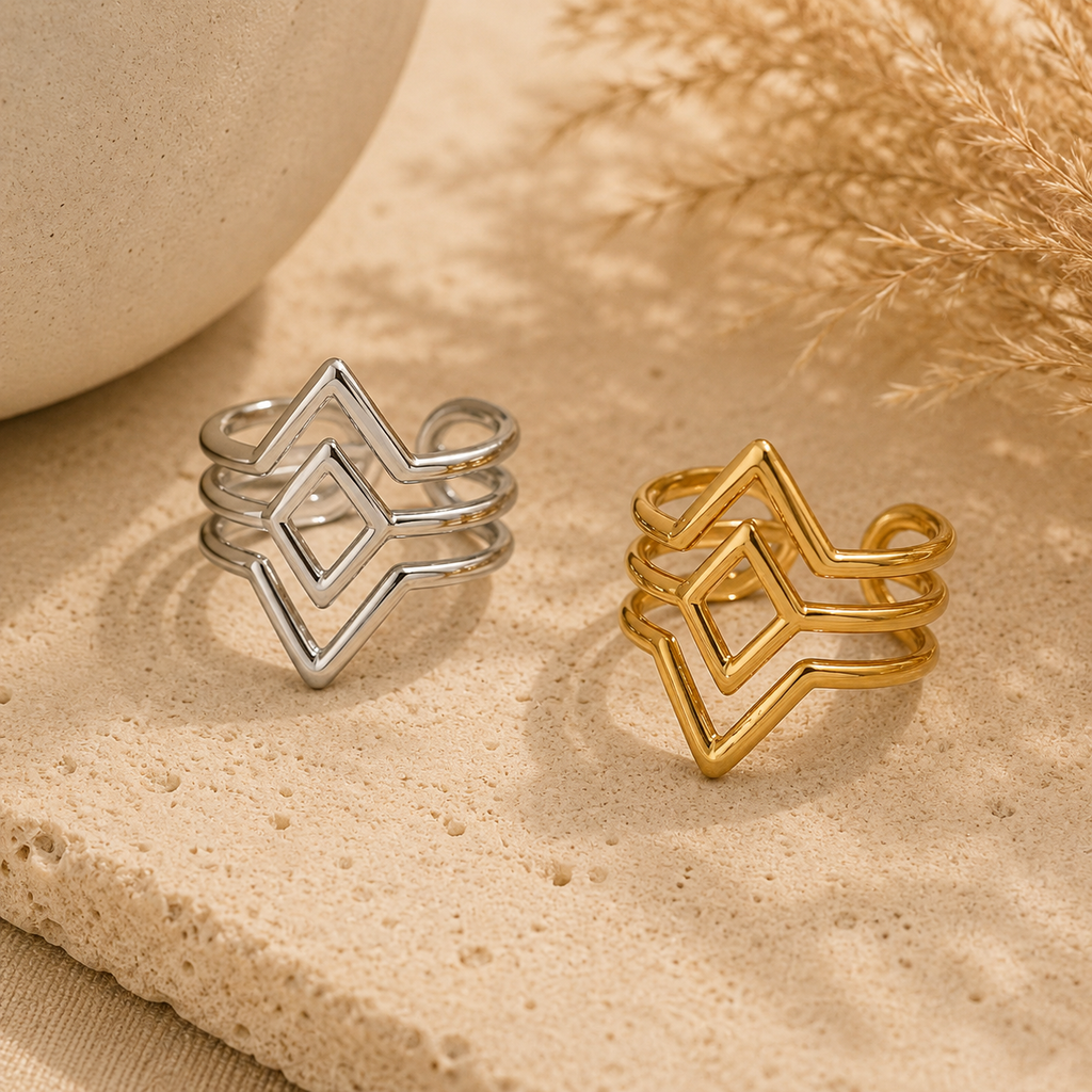 Geometric Triangles Adjustable Ring