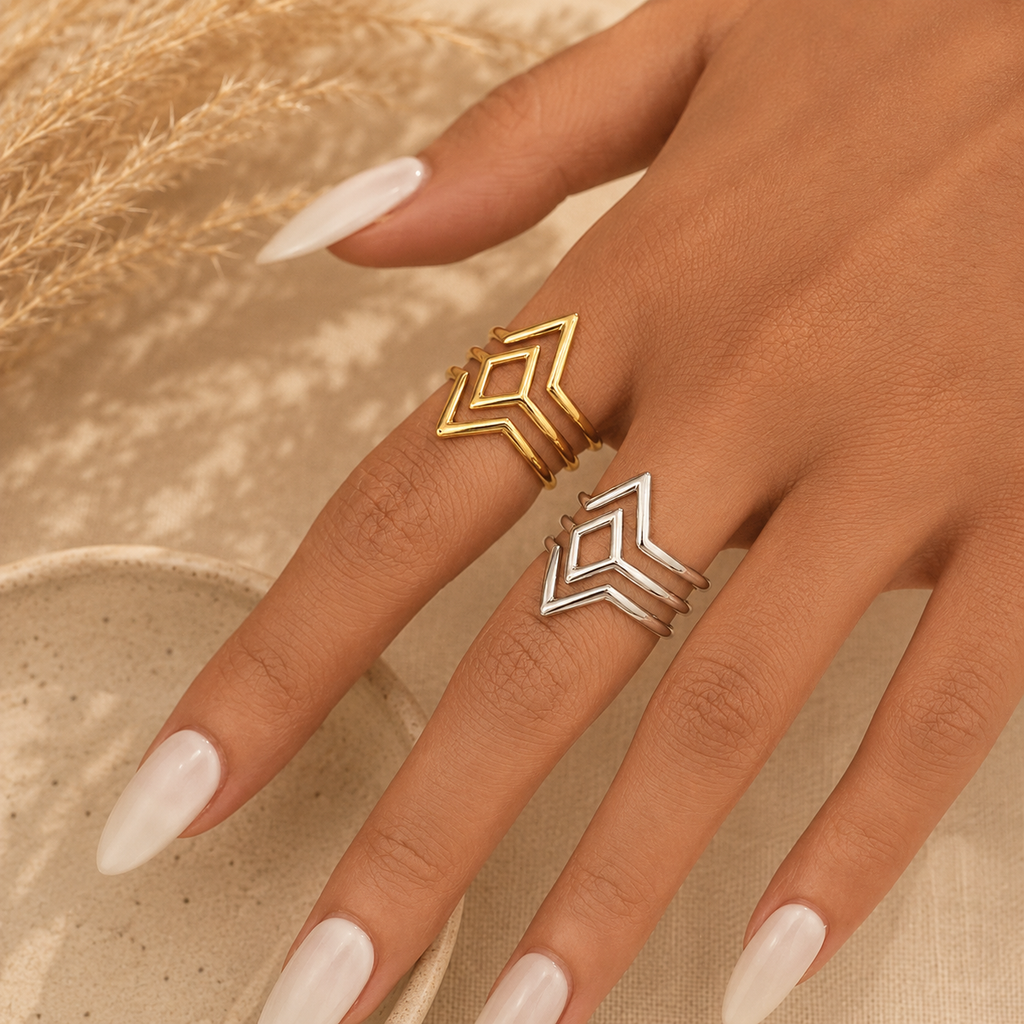 Geometric Triangles Adjustable Ring