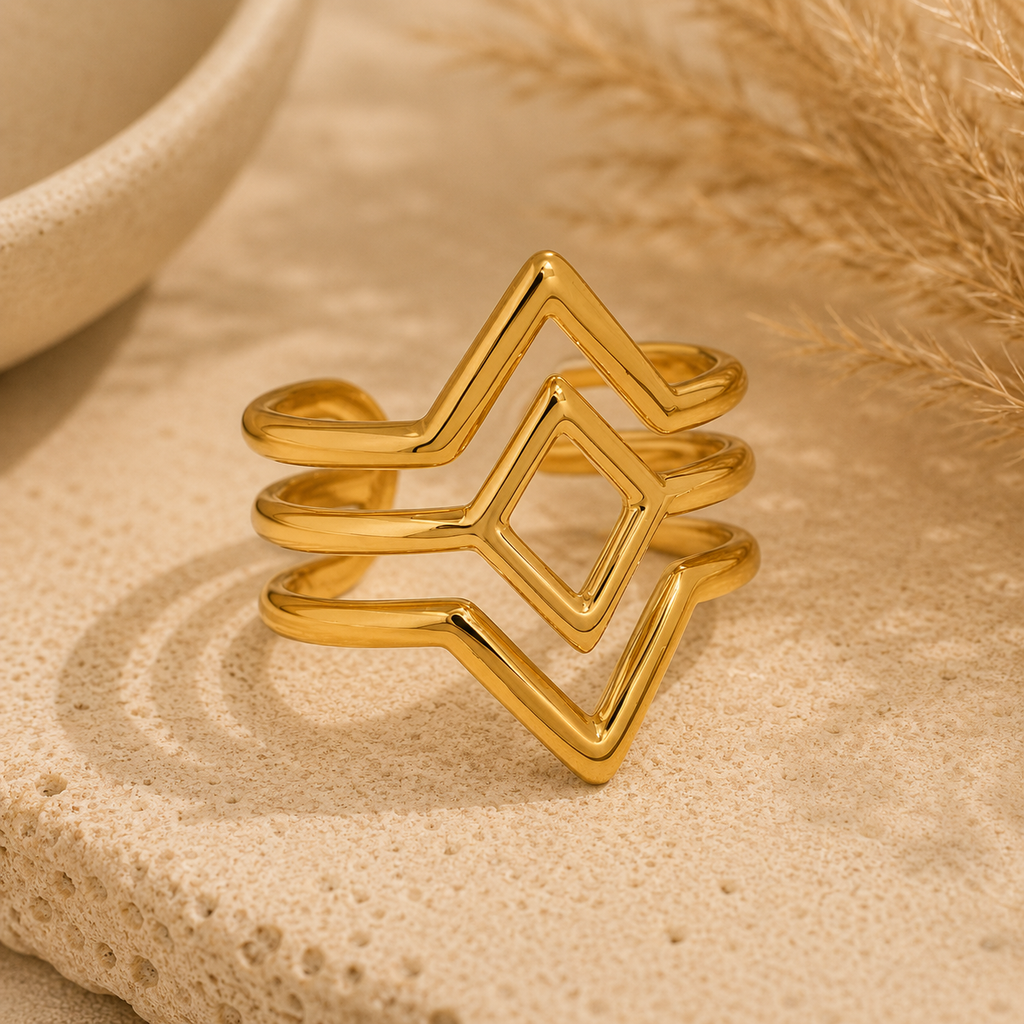 Geometric Triangles Adjustable Ring