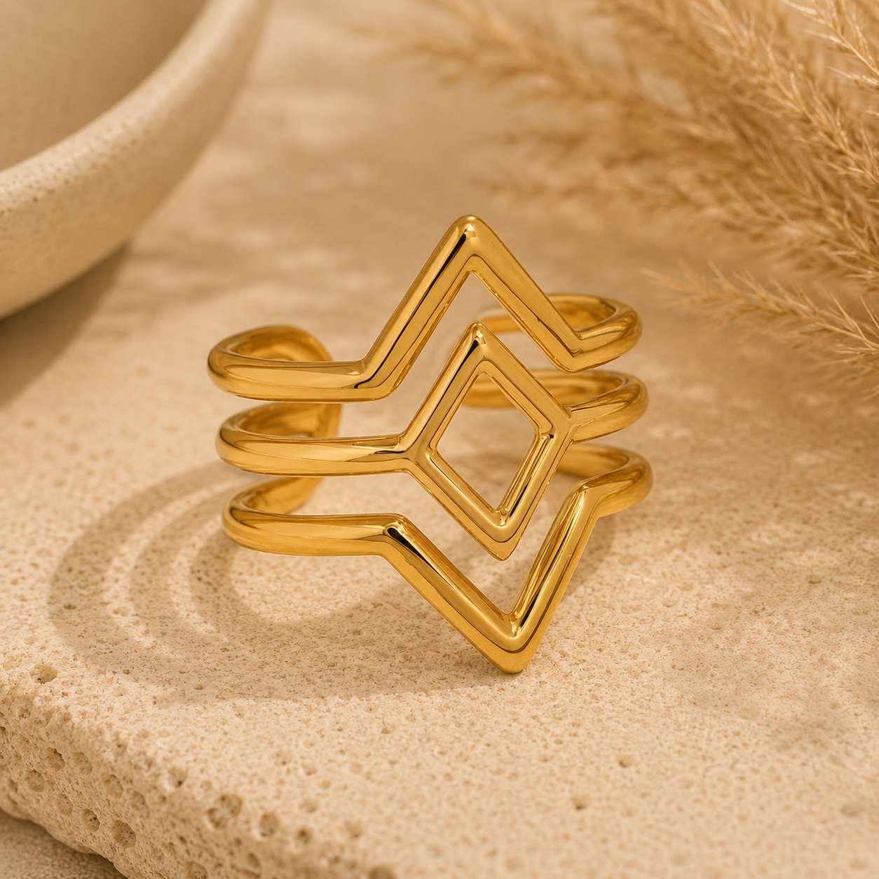 Geometric Triangles Adjustable Ring