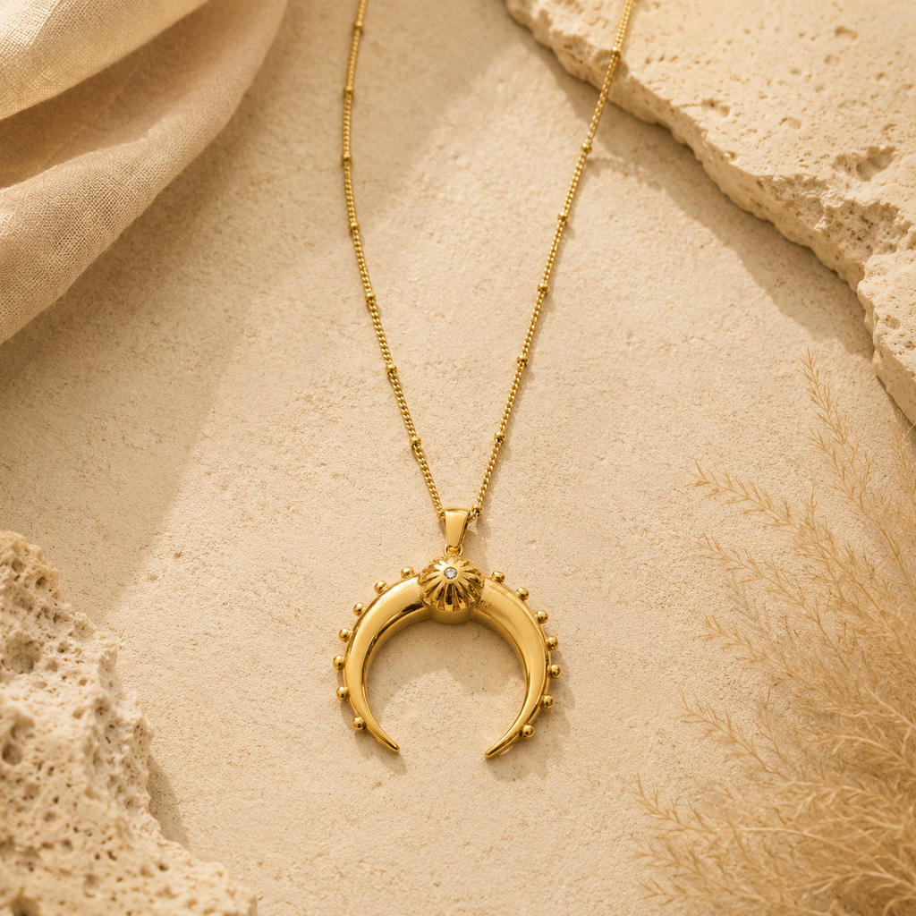 Golden Crescent Necklace