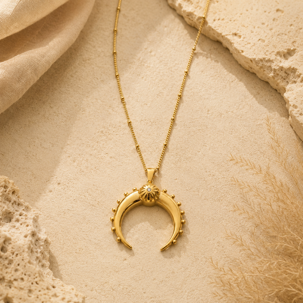 Golden Crescent Necklace