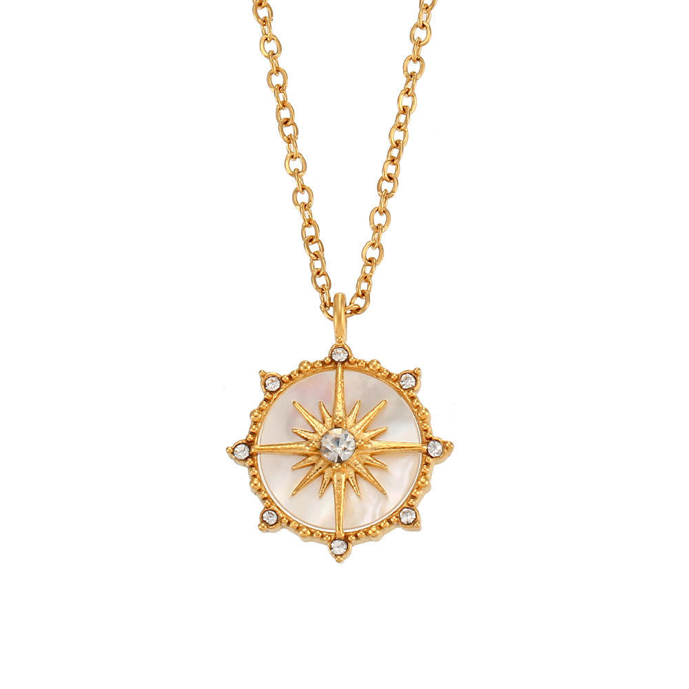 White Compass Necklace