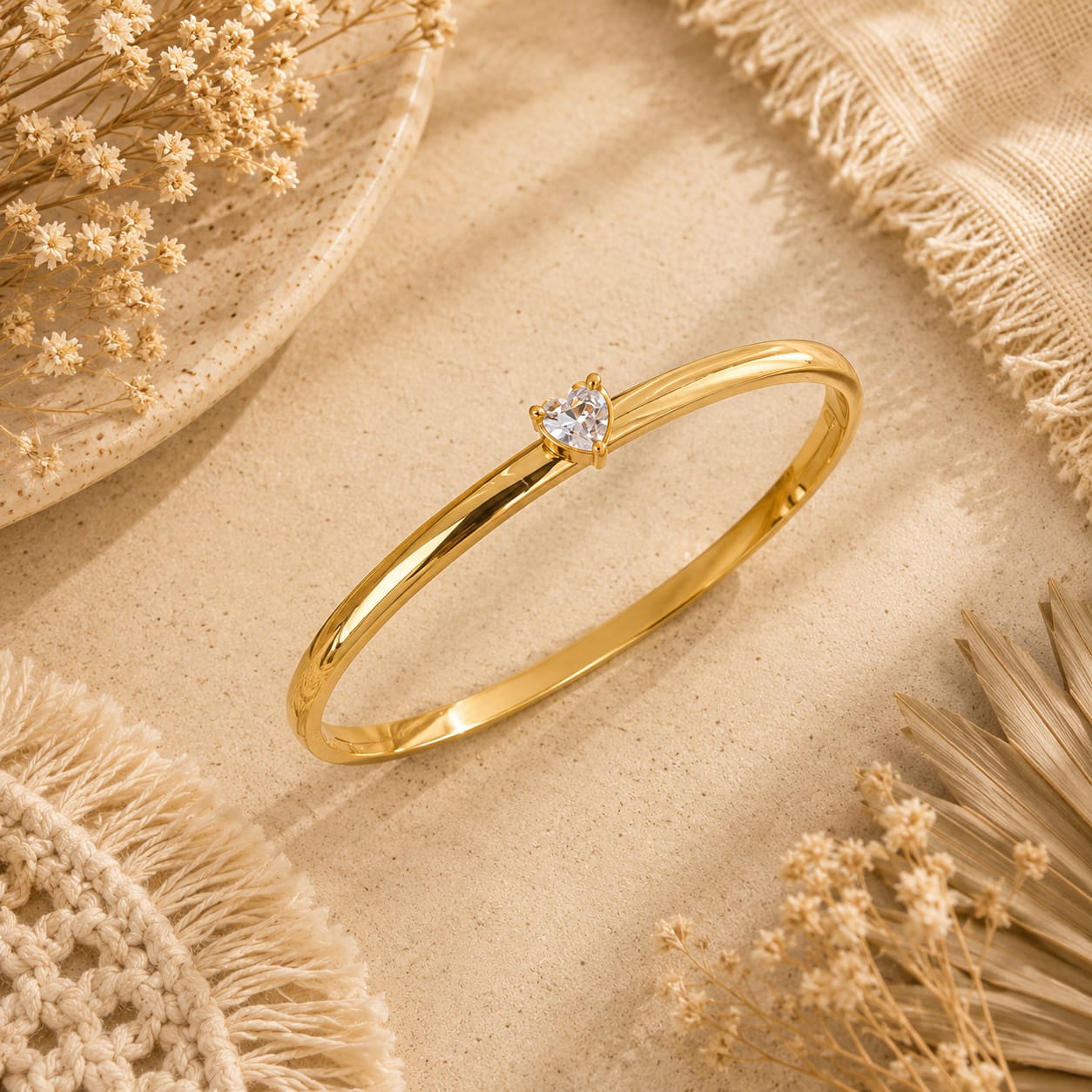 Heart Crystal Bangle