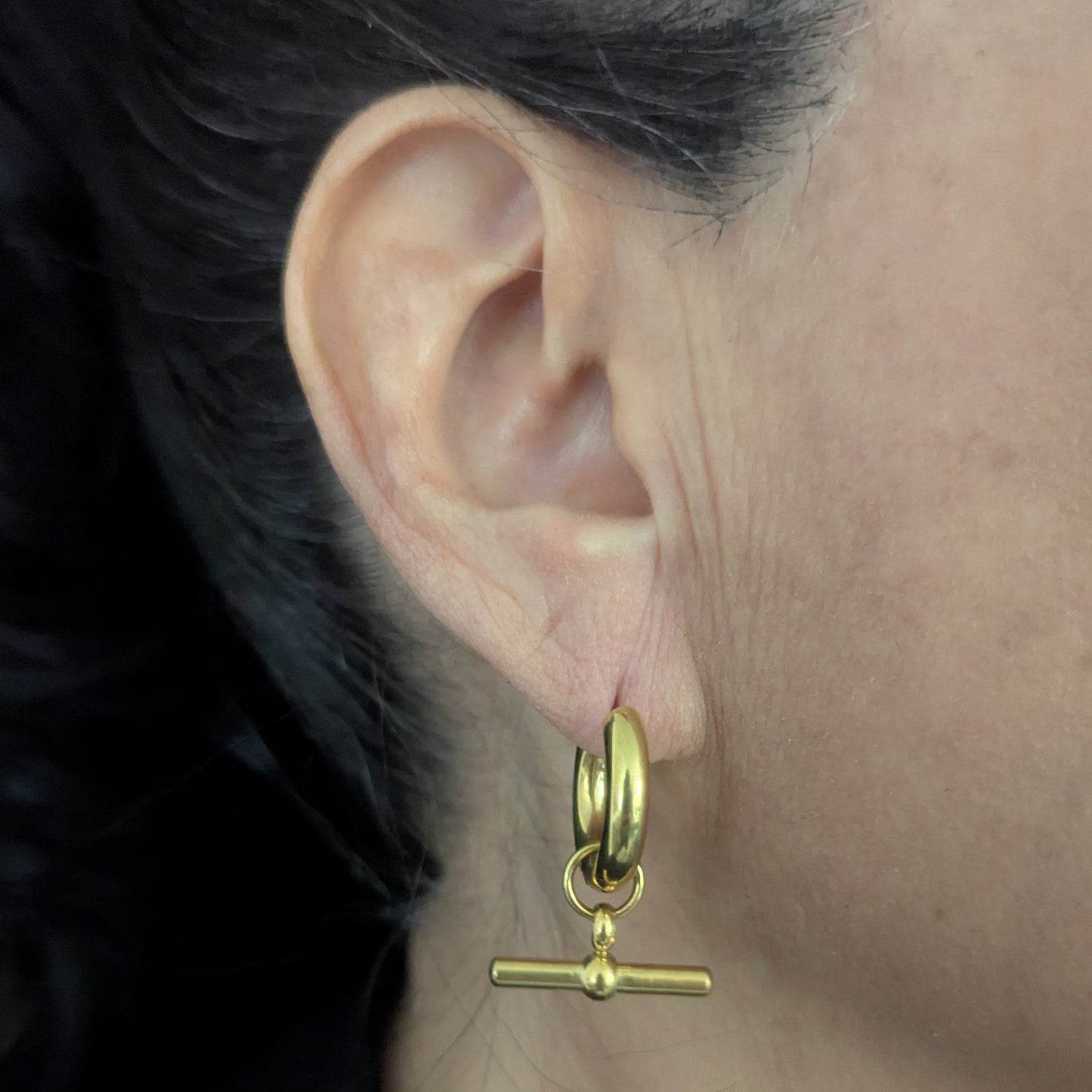 T Bar Hoop Earrings