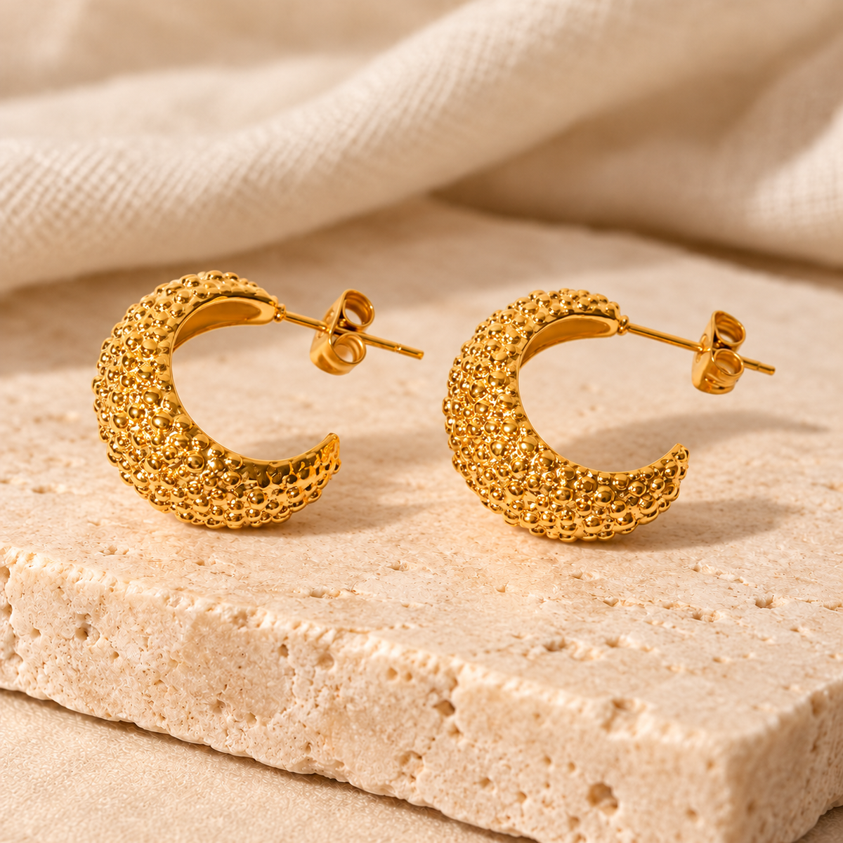 Marielle Textured Hoops
