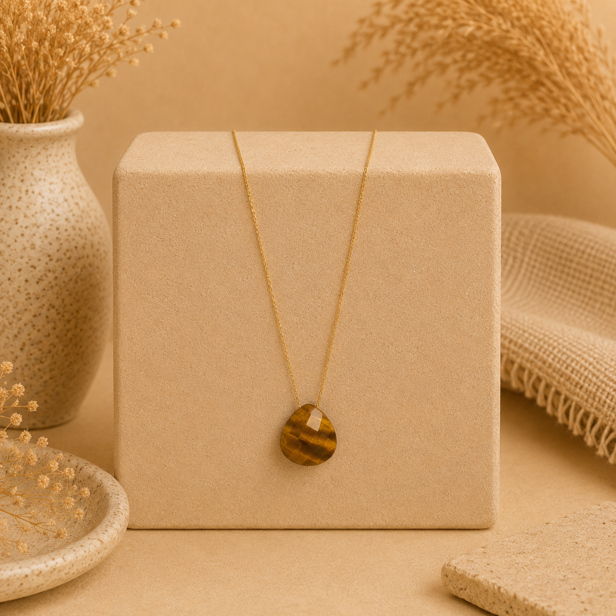 Floating Natural Stone Necklace