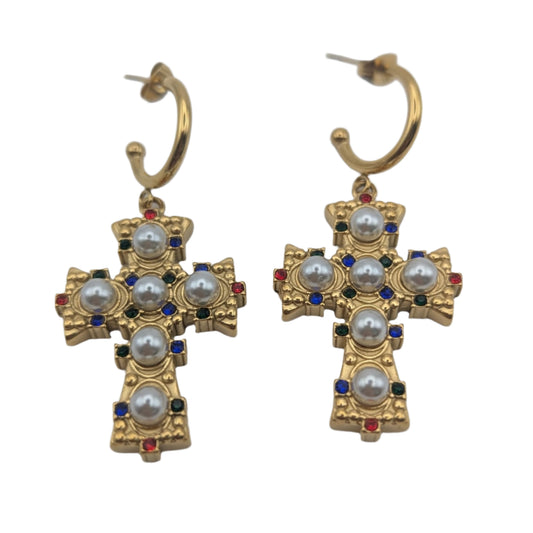 Vintage Cross Earrings