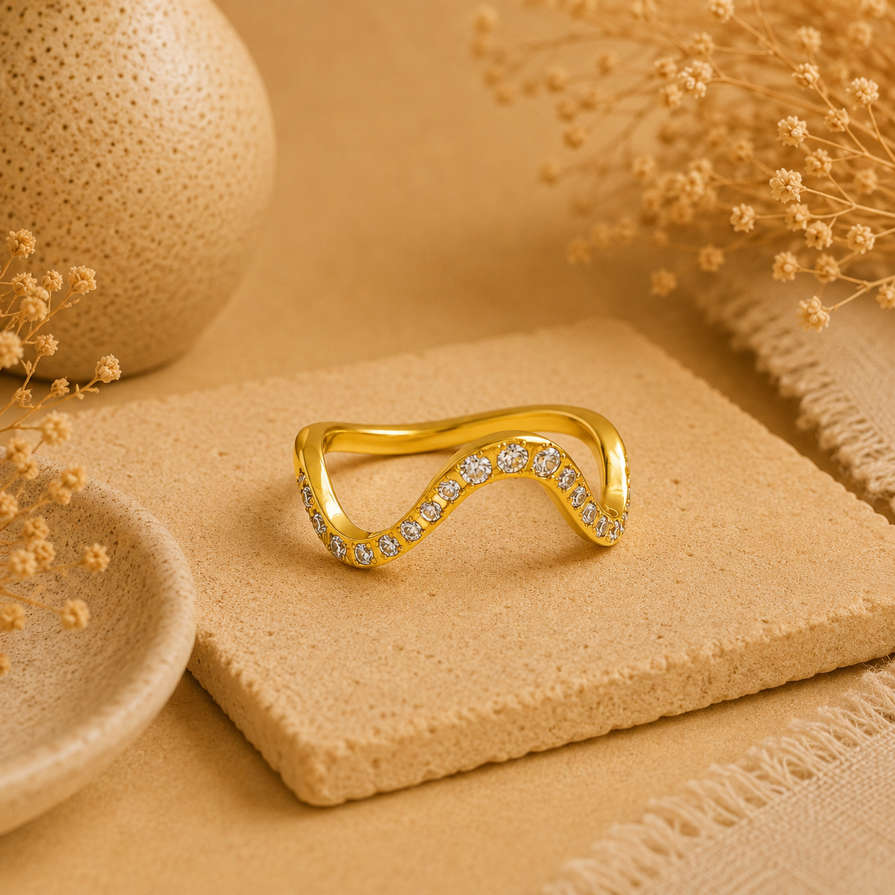 Zirconia Wave Ring