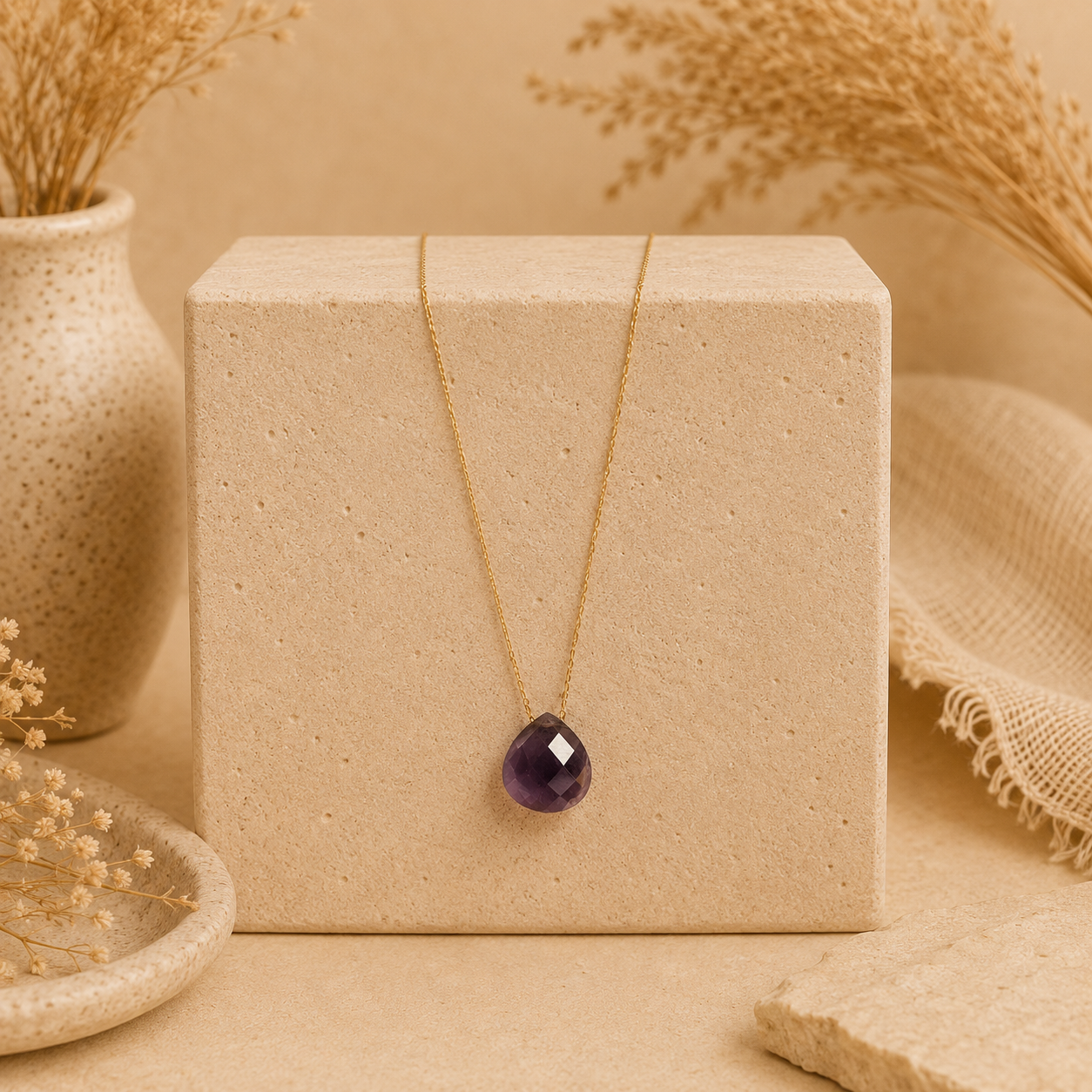 Floating Natural Stone Necklace