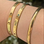 Star & Moon Pierced Bangle
