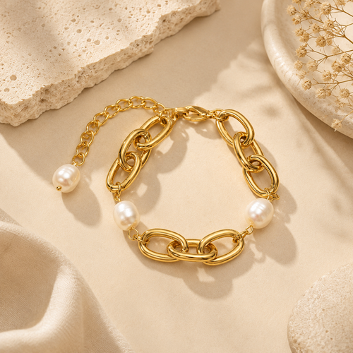 Baroque Pearls Chain Bracelet