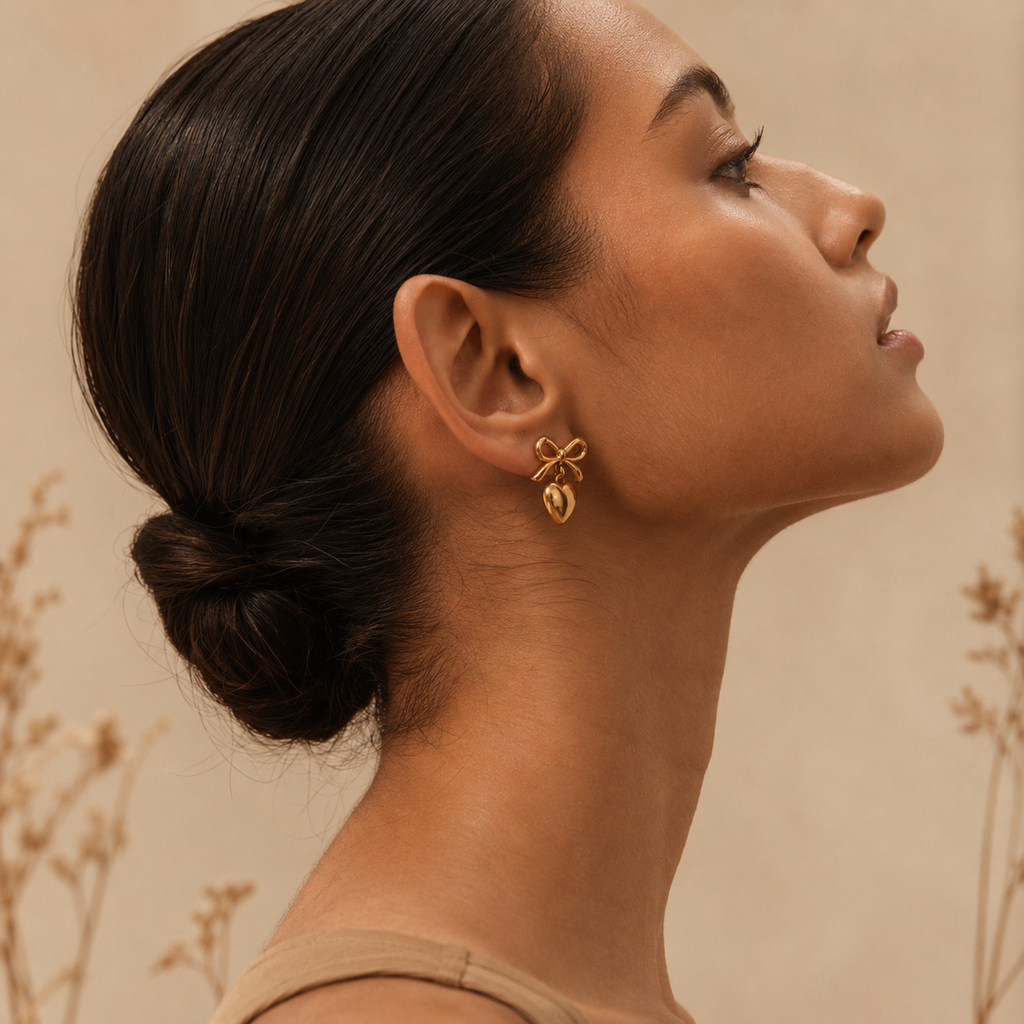 Bow & Heart Earrings