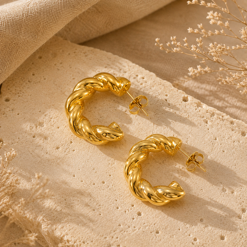 Chunky Twisted Hoops