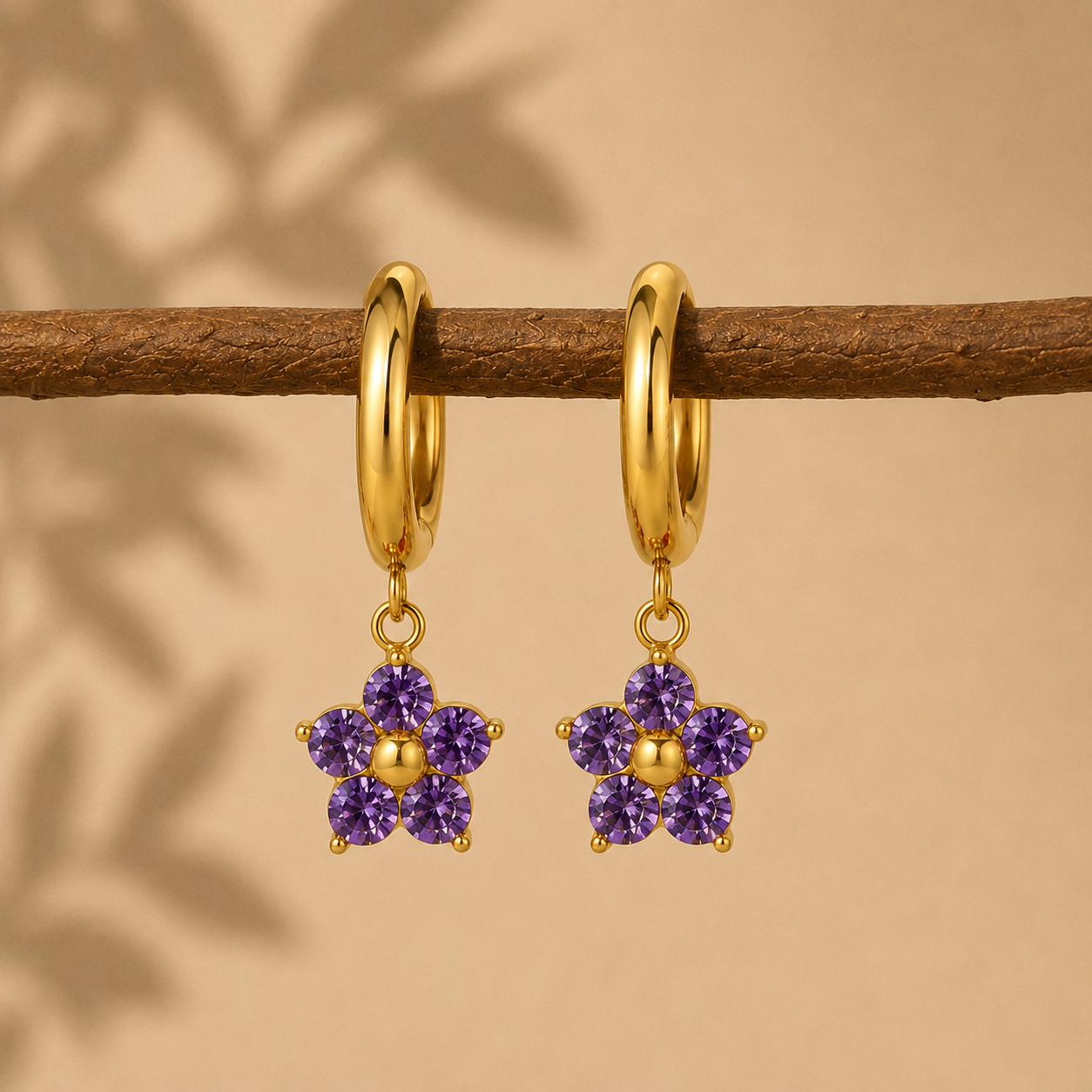 Crystal Flower Earrings (6 colours available)