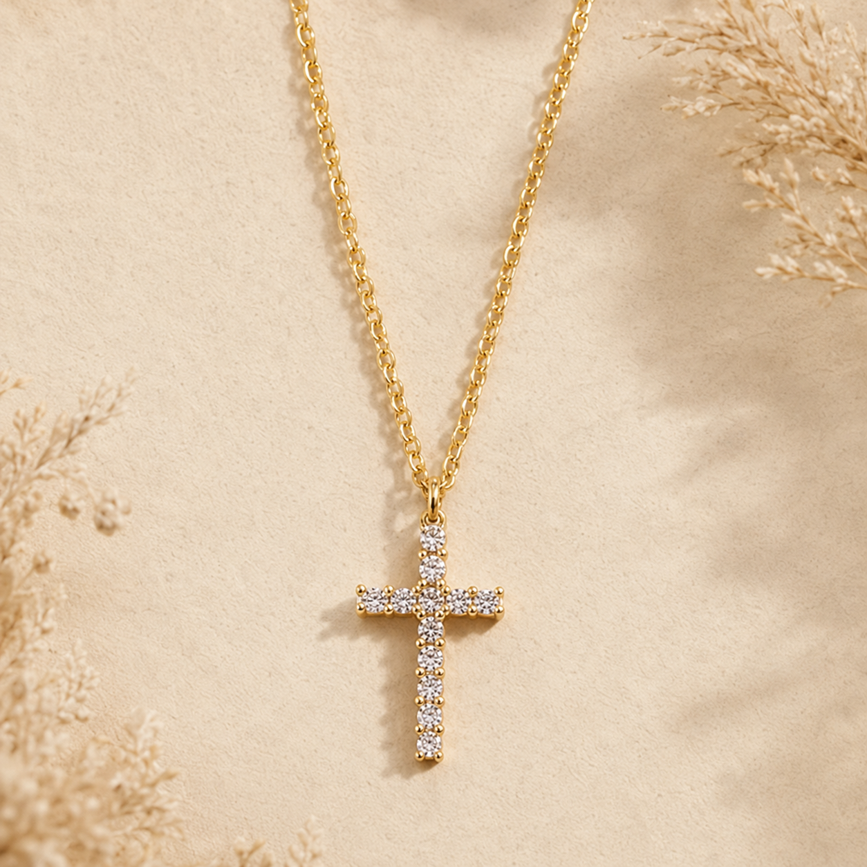 Dainty Zirconia Crucifix Necklace