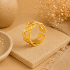 Golden Braided Open Ring