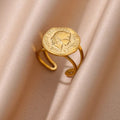 Greek Goddess Coin Adjustable Ring