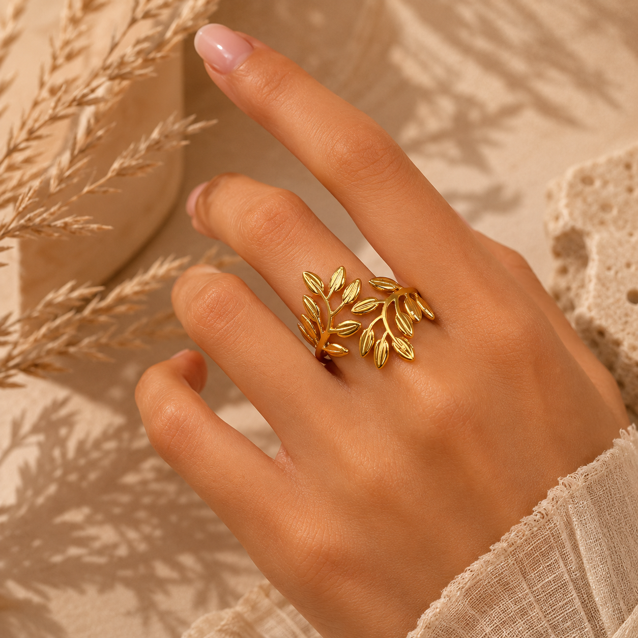 Leafy Adjustable Ring