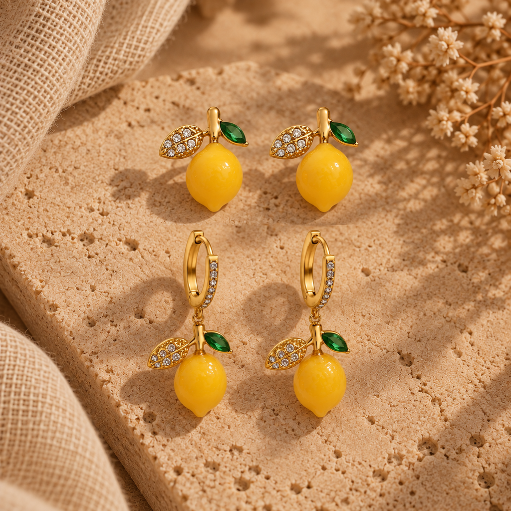 Lemon Earrings (Hoops & Studs available)