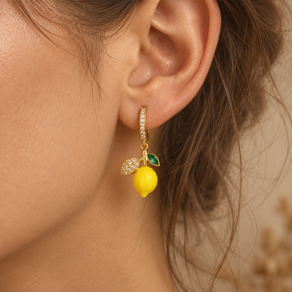 Lemon Earrings (Hoops & Studs available)